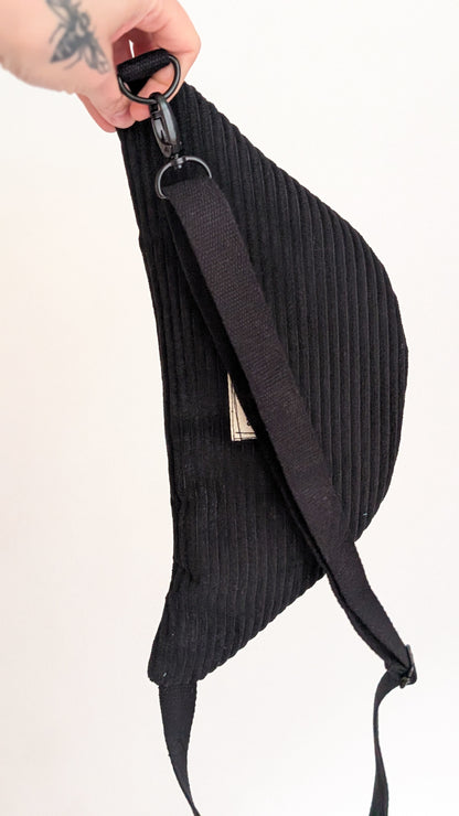 Zero Waste Cord Bauchtasche Colorblocking Schwarz/Petrol EINZELSTÜCK