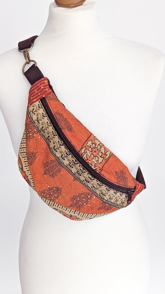 Upcycling Sari Bag Bauchtasche + Geldbörse Hippie Hipbag Boho Festivaltasche Set