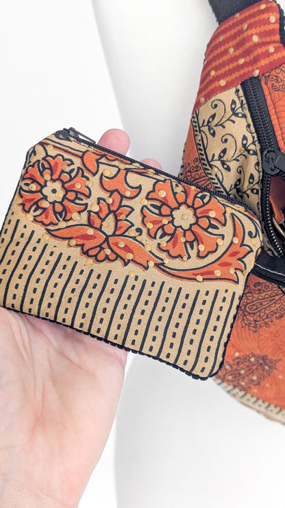 Upcycling Sari Bag Bauchtasche + Geldbörse Hippie Hipbag Boho Festivaltasche Set