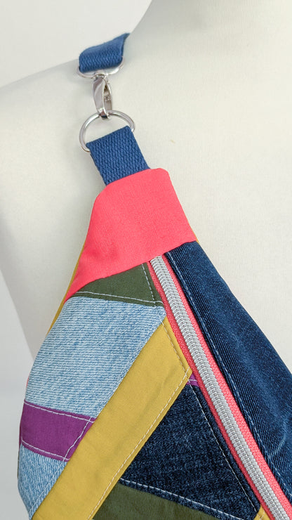 Zero Waste Bauchtasche Colorblocking Jeans EINZELSTÜCK