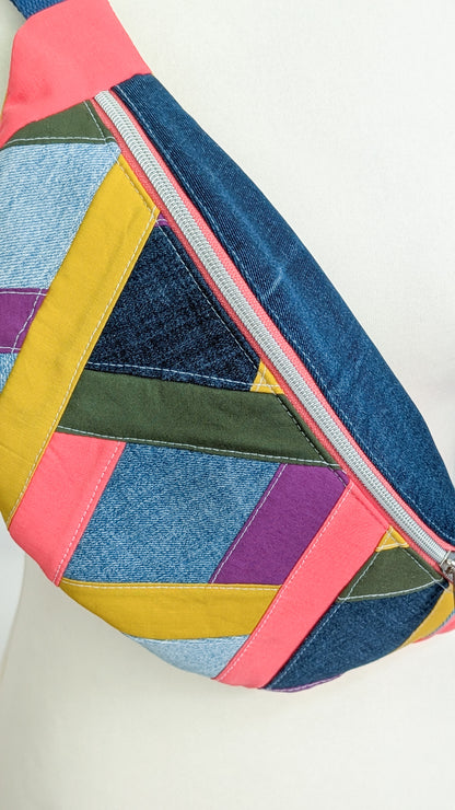Zero Waste Bauchtasche Colorblocking Jeans EINZELSTÜCK
