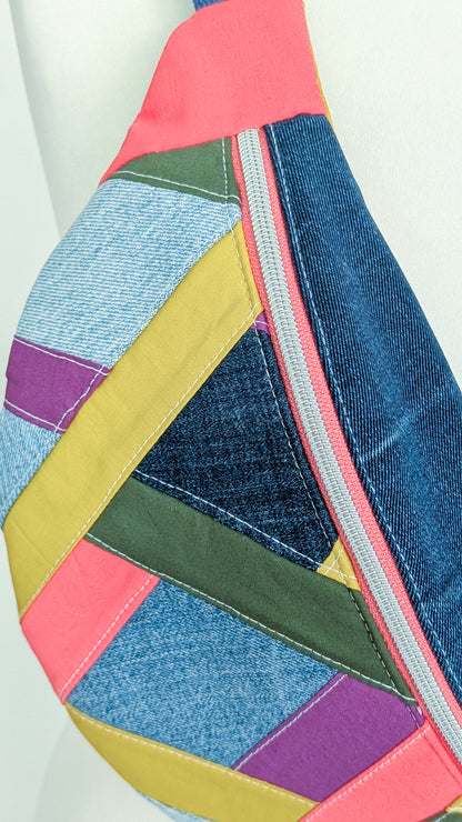 Zero Waste Bauchtasche Colorblocking Jeans EINZELSTÜCK