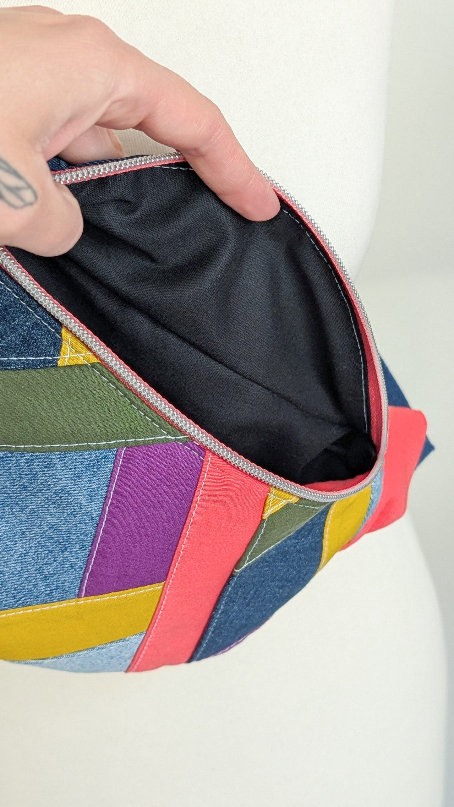 Zero Waste Bauchtasche Colorblocking Jeans EINZELSTÜCK