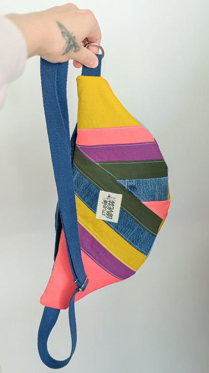 Zero Waste Bauchtasche Colorblocking Jeans EINZELSTÜCK