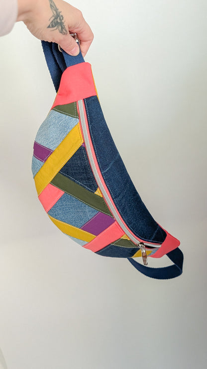 Zero Waste Bauchtasche Colorblocking Jeans EINZELSTÜCK