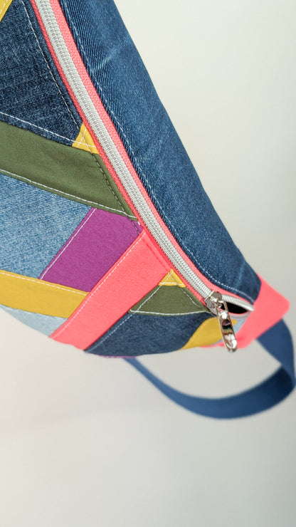 Zero Waste Bauchtasche Colorblocking Jeans EINZELSTÜCK