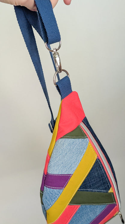 Zero Waste Bauchtasche Colorblocking Jeans EINZELSTÜCK