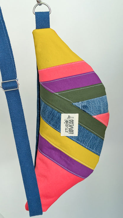 Zero Waste Bauchtasche Colorblocking Jeans EINZELSTÜCK