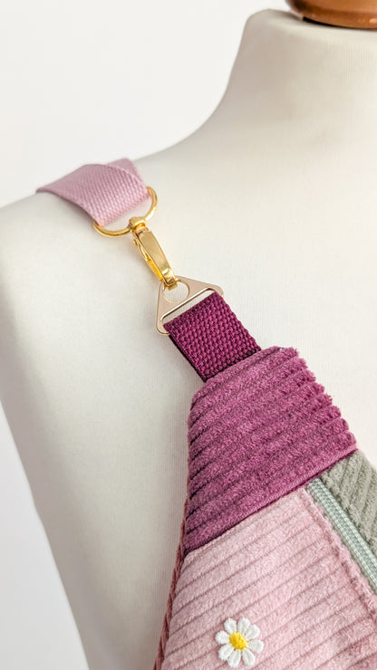 Color Blocking Cord Bauchtasche Daisy Gänseblümchen BIENEN Beere