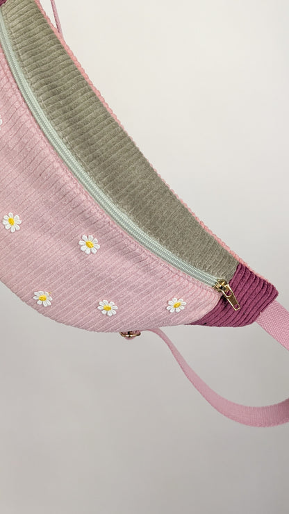 Color Blocking Cord Bauchtasche Daisy Gänseblümchen BIENEN Beere