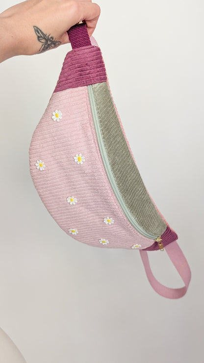Color Blocking Cord Bauchtasche Daisy Gänseblümchen BIENEN Beere