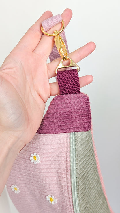 Color Blocking Cord Bauchtasche Daisy Gänseblümchen BIENEN Beere