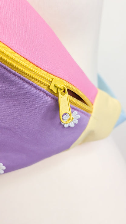 Bunte Pastell Zero Waste Daisy Bauchtasche Cross Body Einzelstück