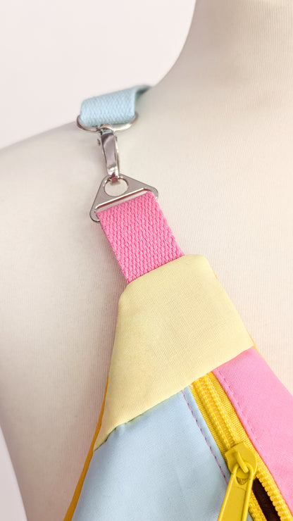 Bunte Pastell Zero Waste Daisy Bauchtasche Cross Body Einzelstück
