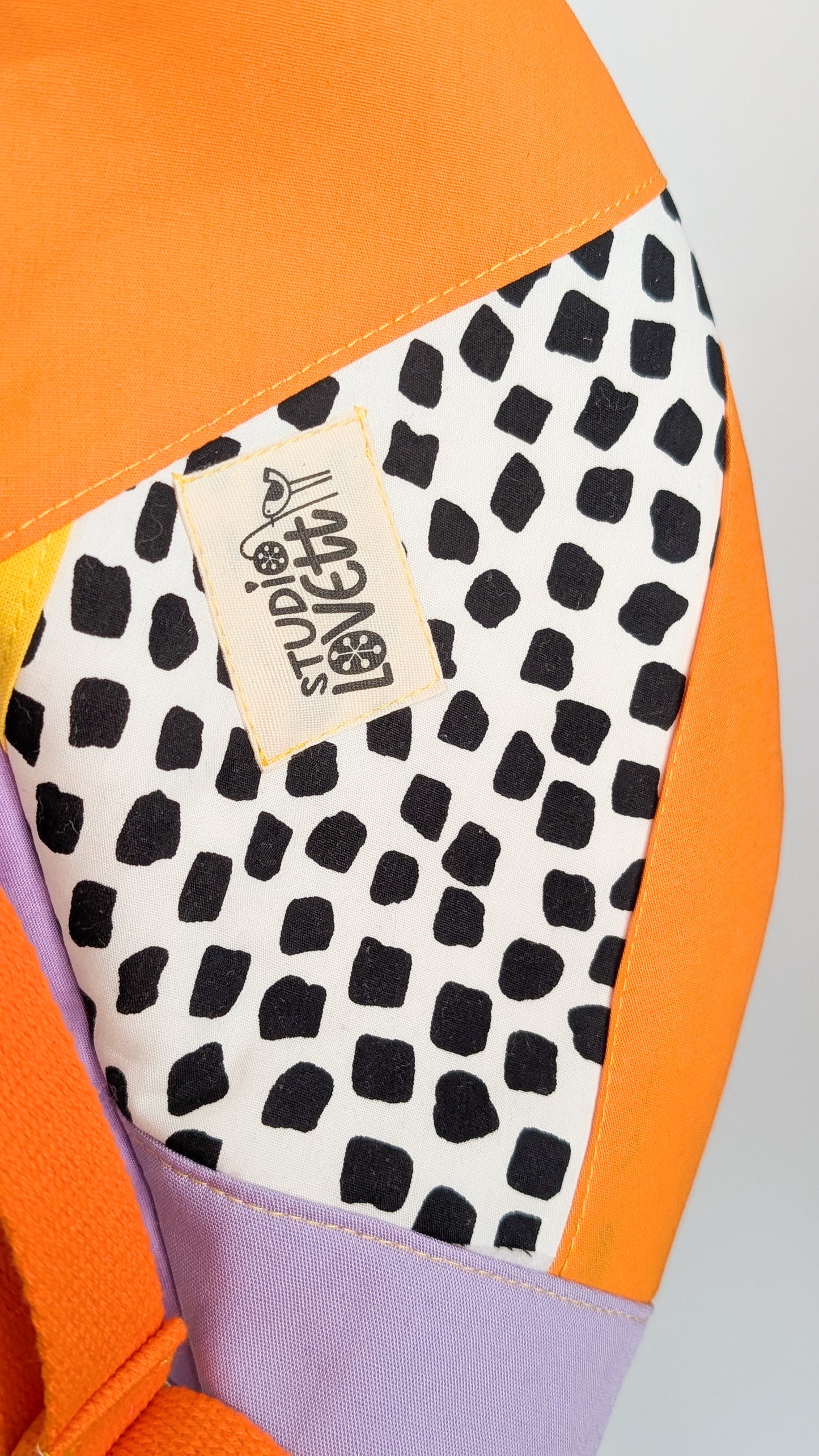 zero Waste 80s Hipbag Bauchtasche Tupfen Flieder Orange Gelb Einzelstück