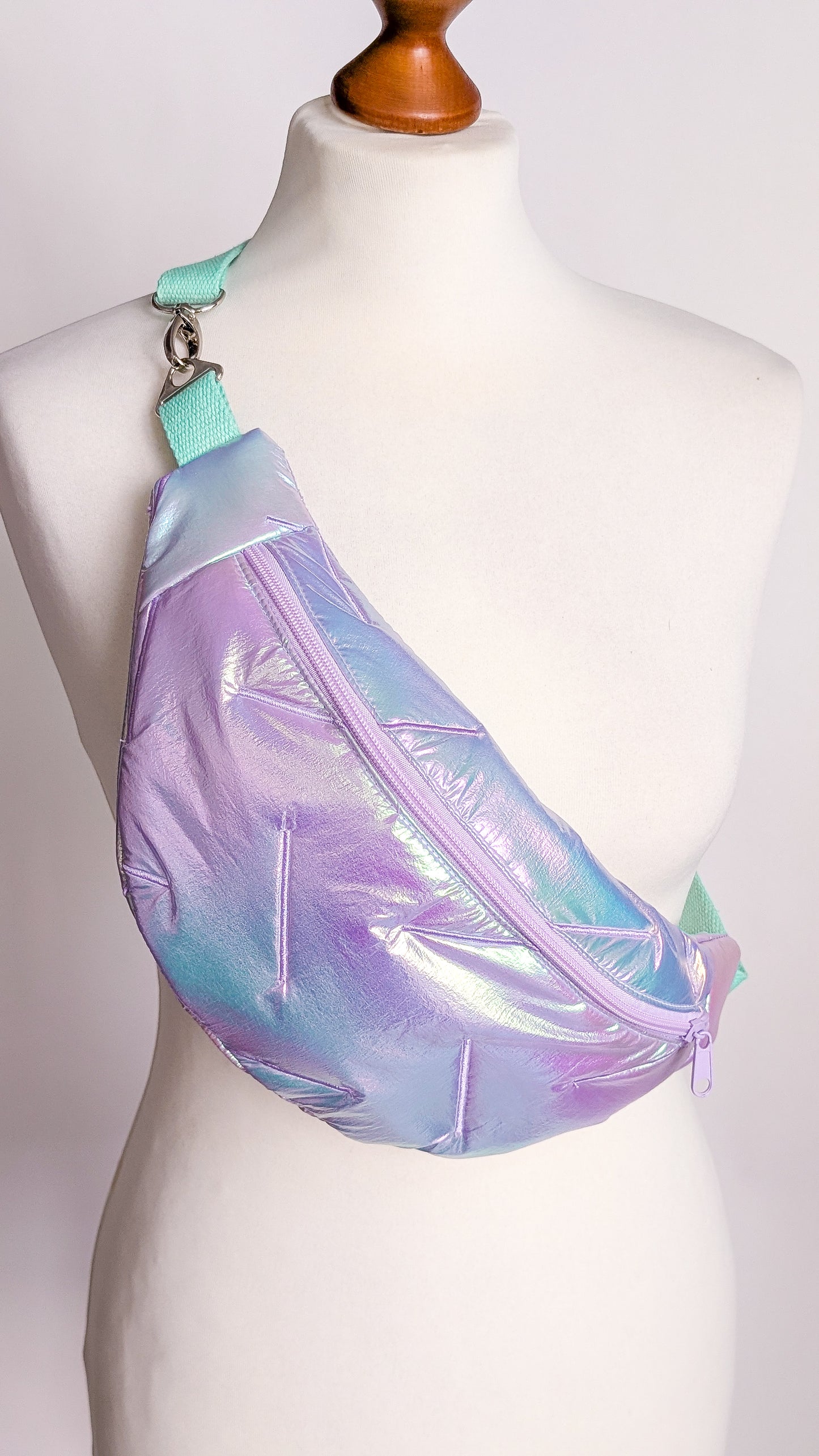 Holografische Pastell Mermaid 80s Bauchtasche Hipbag Stepper