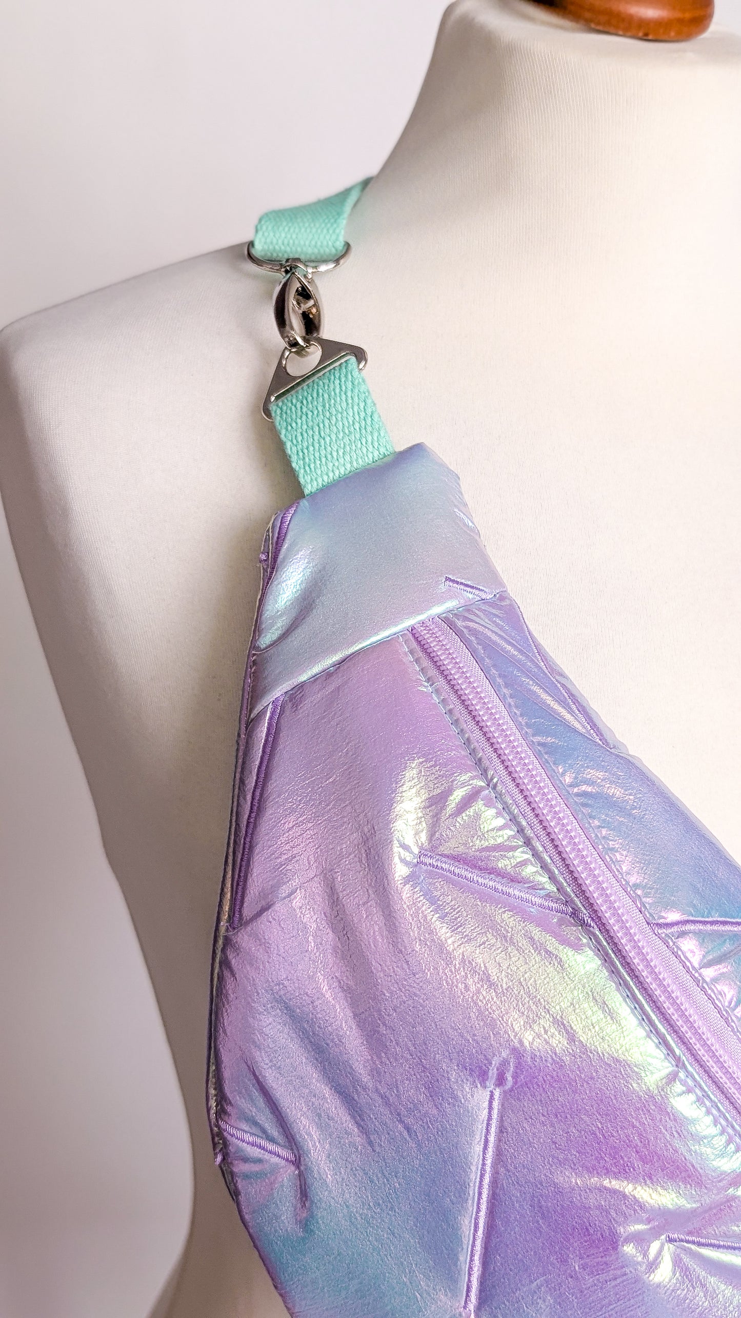 Holografische Pastell Mermaid 80s Bauchtasche Hipbag Stepper
