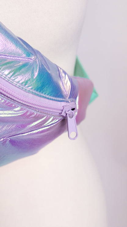 Holografische Pastell Mermaid 80s Bauchtasche Hipbag Stepper