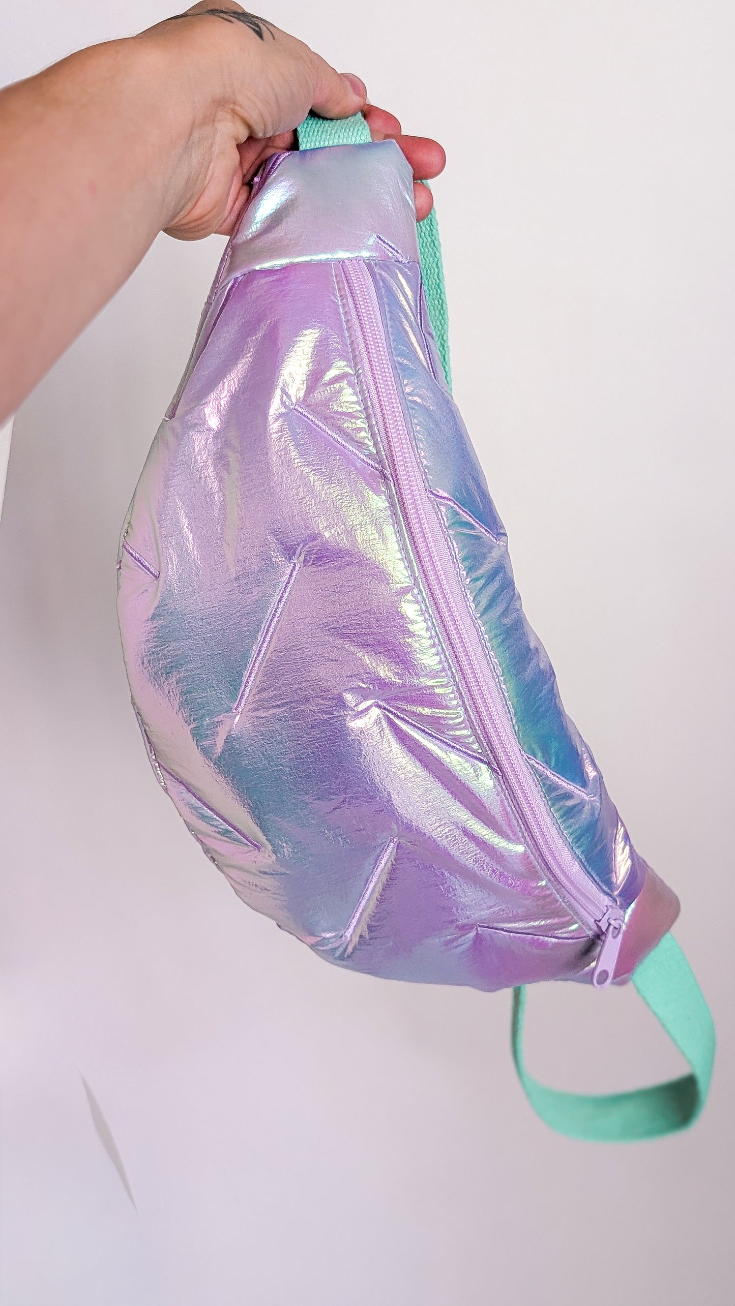 Holografische Pastell Mermaid 80s Bauchtasche Hipbag Stepper