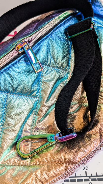 Holografische Rainbow 80s Bauchtasche Hipbag Stepper #3