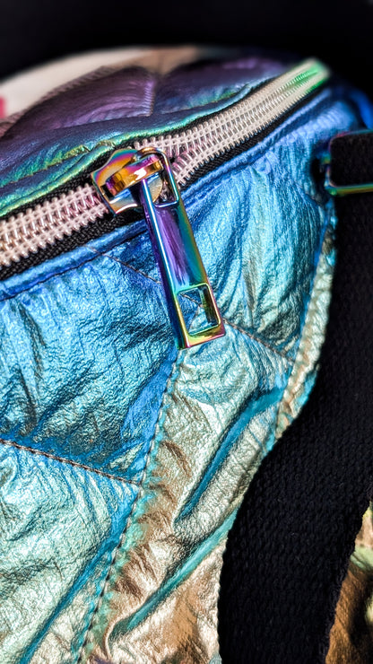 Holografische Rainbow 80s Bauchtasche Hipbag Stepper #3