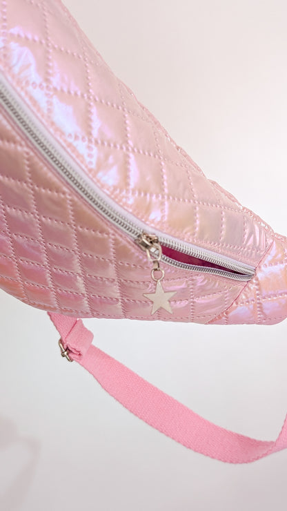 Holografische Galaxy Pastell 80s Bauchtasche Hipbag Stepper Rosa