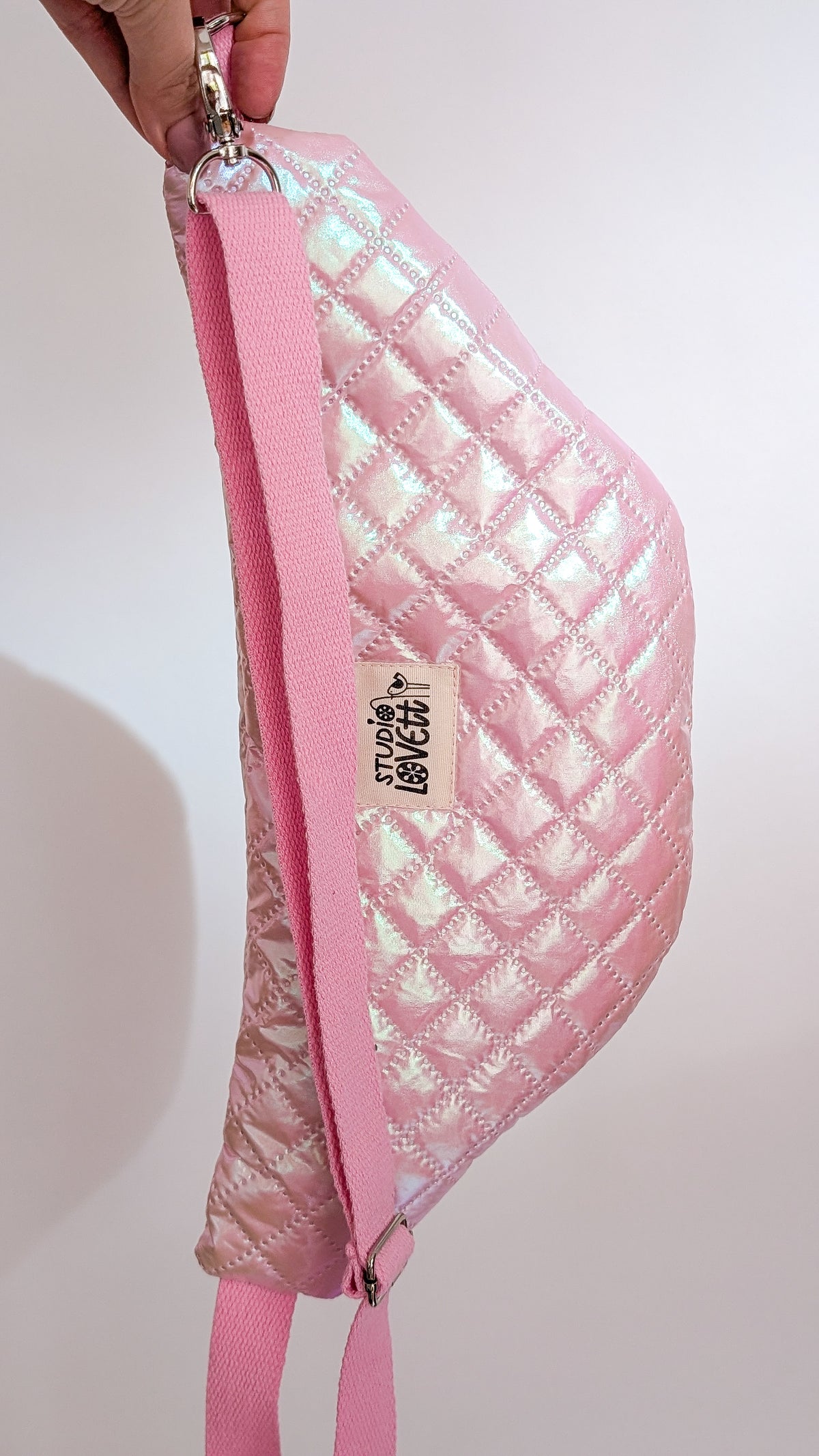 Holografische Galaxy Pastell 80s Bauchtasche Hipbag Stepper Rosa