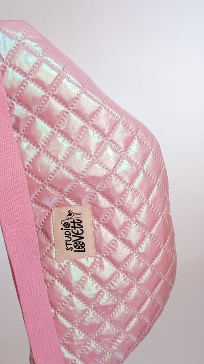 Holografische Galaxy Pastell 80s Bauchtasche Hipbag Stepper Rosa