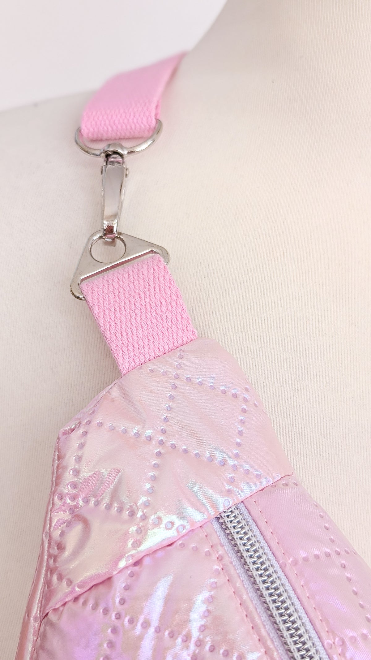 Holografische Galaxy Pastell 80s Bauchtasche Hipbag Stepper Rosa