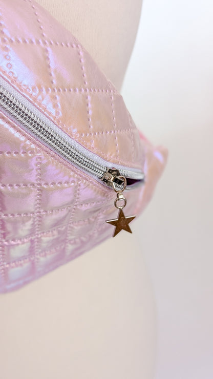Holografische Galaxy Pastell 80s Bauchtasche Hipbag Stepper Rosa
