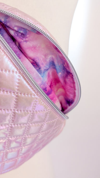 Holografische Galaxy Pastell 80s Bauchtasche Hipbag Stepper Rosa
