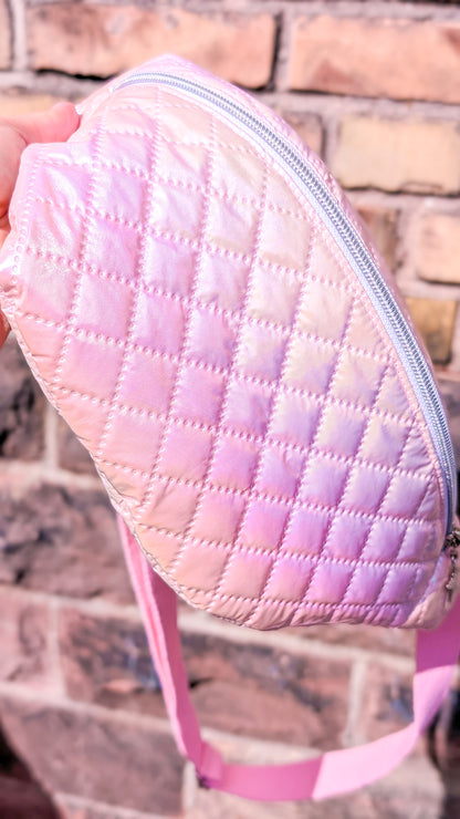 Holografische Galaxy Pastell 80s Bauchtasche Hipbag Stepper Rosa