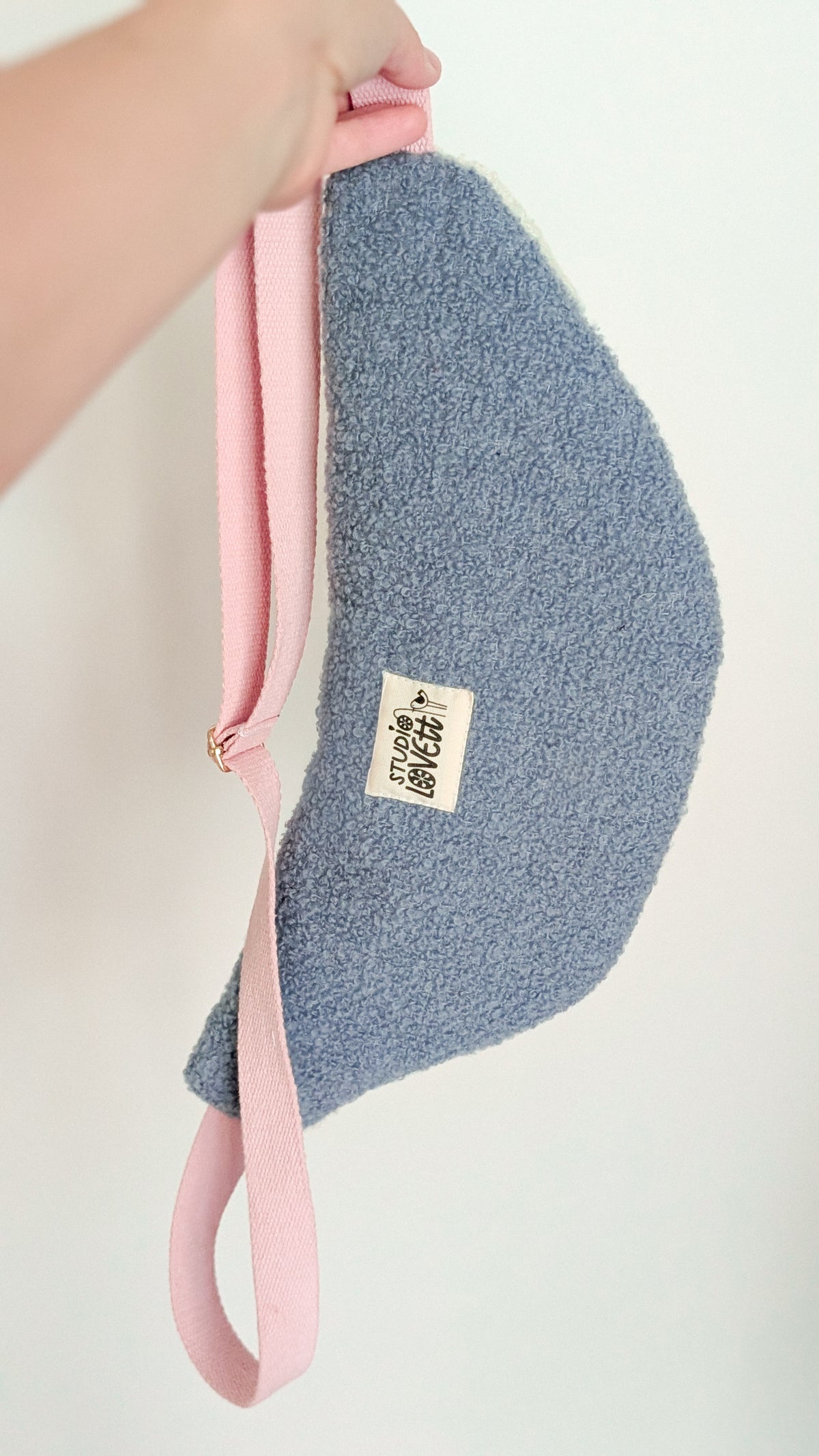 Kuschelige Pastell Teddy Bouclé Hipbag Bauchtasche Rose/Blau/Creme