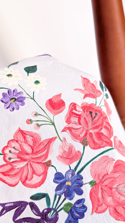 Handbemalte Upcycling Tasche Einkaufsbeutel Nachhaltige Einkaufstasche "Omi's Tischdecke"