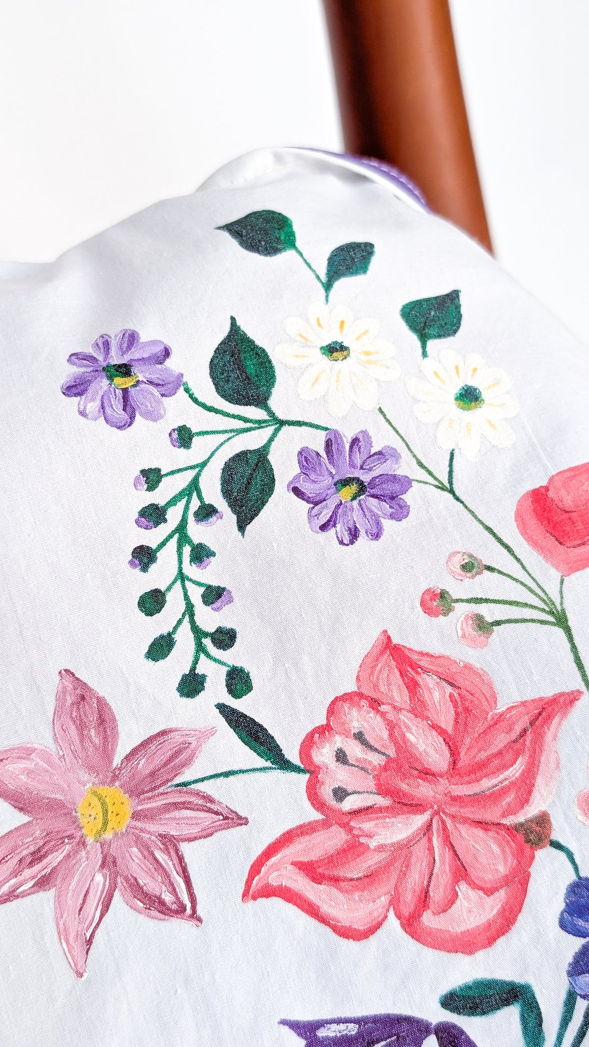 Handbemalte Upcycling Tasche Einkaufsbeutel Nachhaltige Einkaufstasche "Omi's Tischdecke"