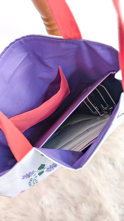 Handbemalte Upcycling Tasche Einkaufsbeutel Nachhaltige Einkaufstasche "Omi's Tischdecke"