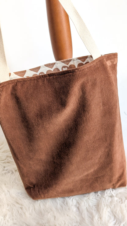 Upcycling Einkaufsbeutel Blätter & Herzen Einkaufstasche "Omi's Tischdecke"