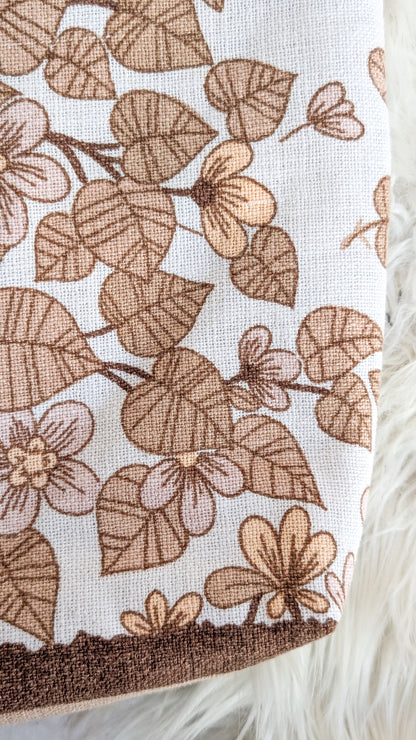 Upcycling Einkaufsbeutel Blätter & Herzen Einkaufstasche "Omi's Tischdecke"
