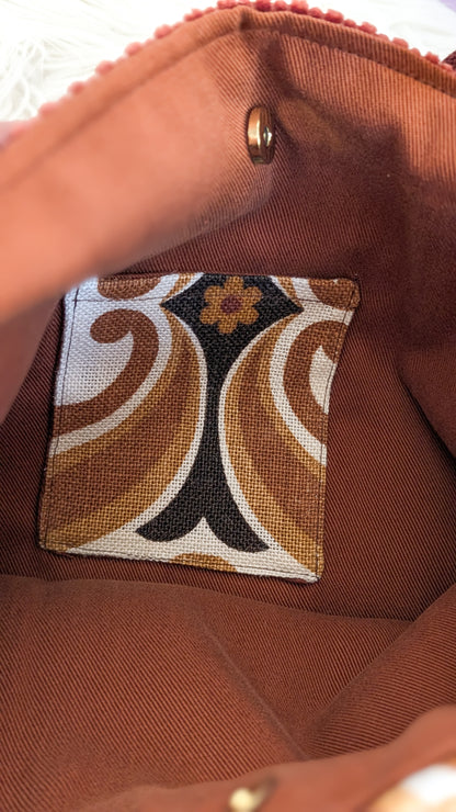 Upcycling Tote Bag Einkaufsbeutel Nachhaltige Einkaufstasche "Omi's 70's Table"