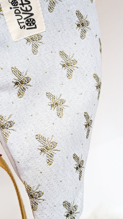Edle Hipbag Bauchtasche Weiß/Gold Bienen