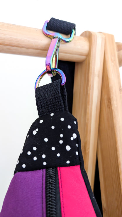 Bunte 80s Colorblocking Hipbag Bauchtasche Butterfly Bag #2