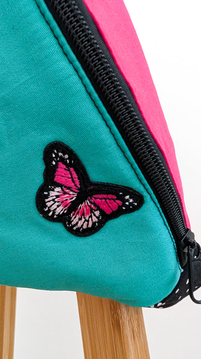 Bunte 80s Colorblocking Hipbag Bauchtasche Butterfly Bag #2
