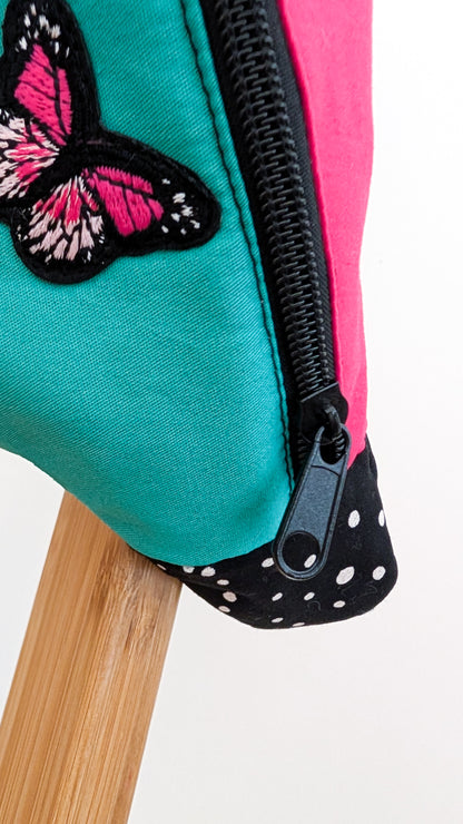 Bunte 80s Colorblocking Hipbag Bauchtasche Butterfly Bag #2