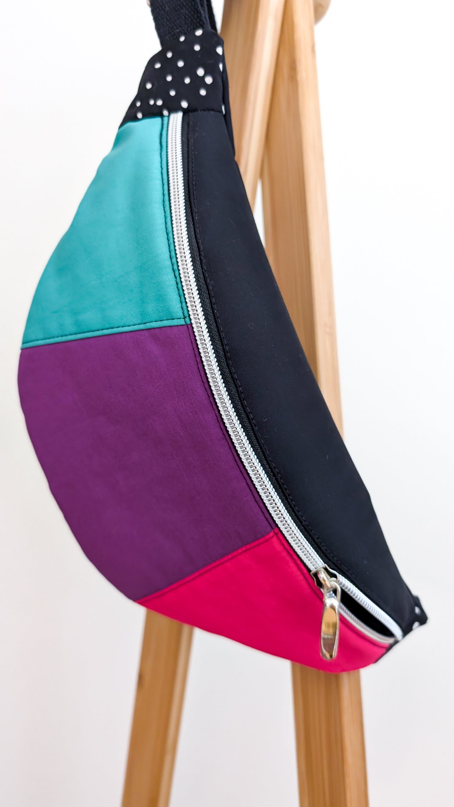 Bunte 80s Colorblocking Hipbag Bauchtasche Butterfly Bag #1
