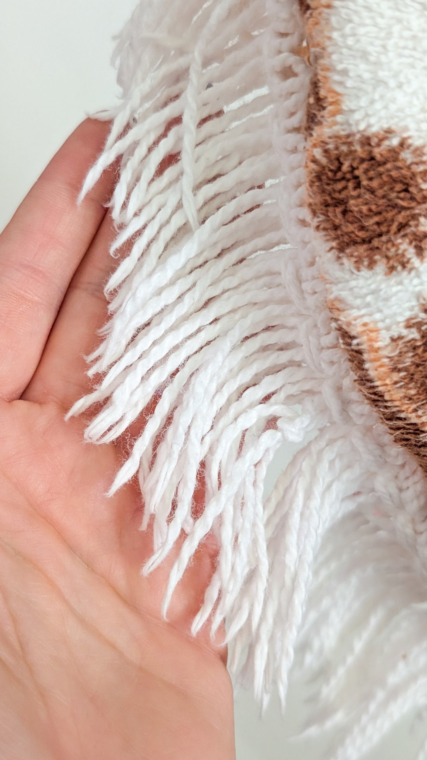 Upcycling XL Bauchtasche mit Fransen aus 70s Vintage Handtuch Towel Bag Einzelstück