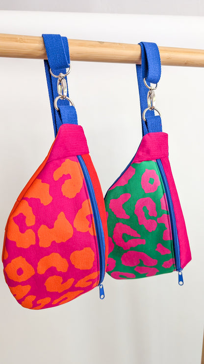 Knallbunte Bauchtasche Leopard Pink/Orange/Grün/Blau –  Festival Hip Bag Dopamine Dressing