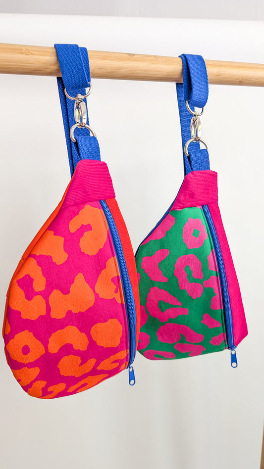 Knallbunte Bauchtasche Leopard Pink/Orange/Grün/Blau –  Festival Hip Bag Dopamine Dressing