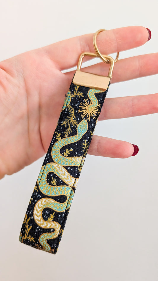 Keychain Schlüsselanhänger mit Schlange Gold