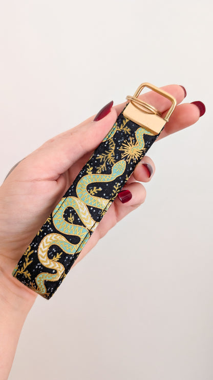 Keychain Schlüsselanhänger mit Schlange Gold