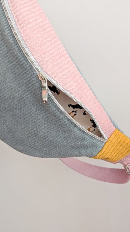Pastell Cord Bauchtasche Hipbag Bodybag Umhängetasche Puffins